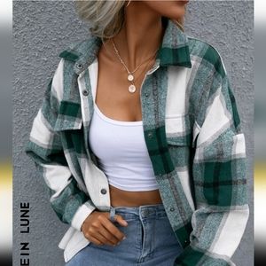 Green Plaid Women's Sweater